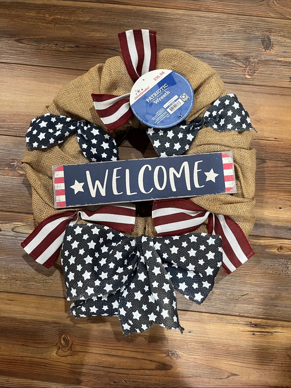 Patriotic Burlap Wreath